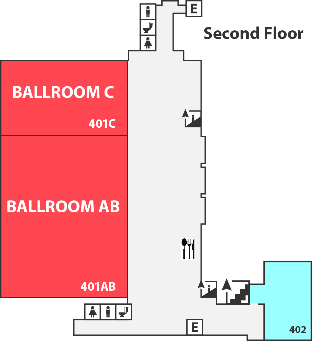 a map of the ballroom level of the RCC