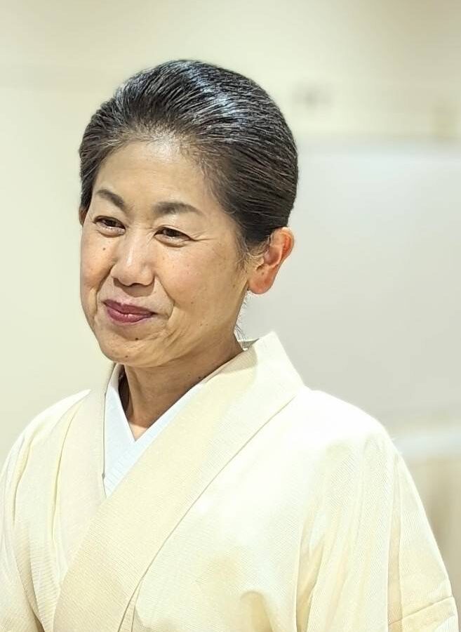 a photo of Etsuko Kawamura wearing kimono
